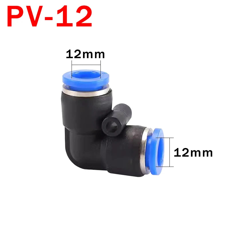 10PCS Raccordo rapido pneumatico PV Gomito da 90 gradi in plastica 4mm 6mm 8mm 10mm Parti dell'aria Tubo Push In Water Connettore rapido