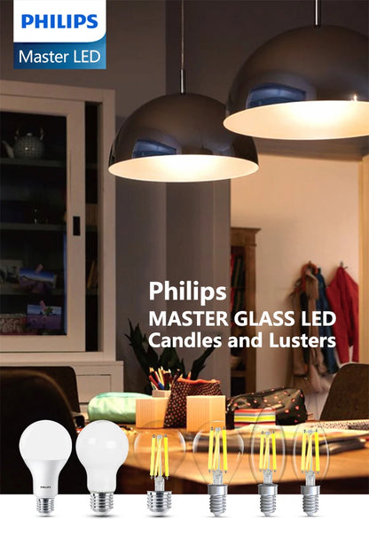 Philips Master Vetro LED Candela Lustro E14 E27 Lampadina Filamento B35 P45 A60 Lampada trasparente DimTone Dimimmable Luce bianca calda per interni