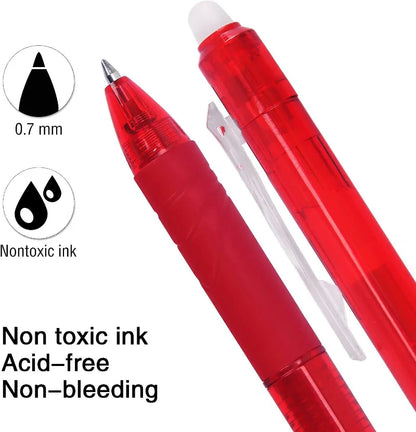 0.7mm Penna Cancellabile Magica Presse Penna Gel Set 8 Colori Cancellabile Asta di Ricarica Inchiostro Gel Cancelleria Penne Retrattili Maniglia Lavabile Asta