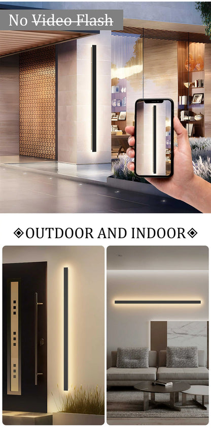 Lampada da Parete LED Moderna IP65 Impermeabile Nera per Esterni, Giardino, Scale, Portico, Illuminazione da Parete Antiruggine per Interni e Soggiorno