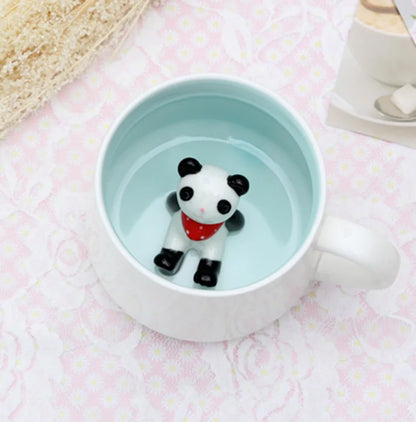 Tazze in ceramica da 400 ml Creativo simpatico cartone animato Stereo Animale Tazze da caffè al latte Coppia tazze di acqua potabile per la casa