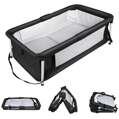 Culla da viaggio pieghevole, ideale per il sonno coniugale, per bambini, portatile, con recinto, adatta a neonati e bambini fino a 35 kg, con lati ventilati, rimovibile e lavabile, resistente all'usura, dimensioni 90*70*50 cm
