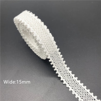 10mm-50mm 2 metri di nastro di pizzo di cotone 100% bianco per abbigliamento tessuto da cucito rifiniture in cotone all'uncinetto nastro di pizzo accessori fatti a mano