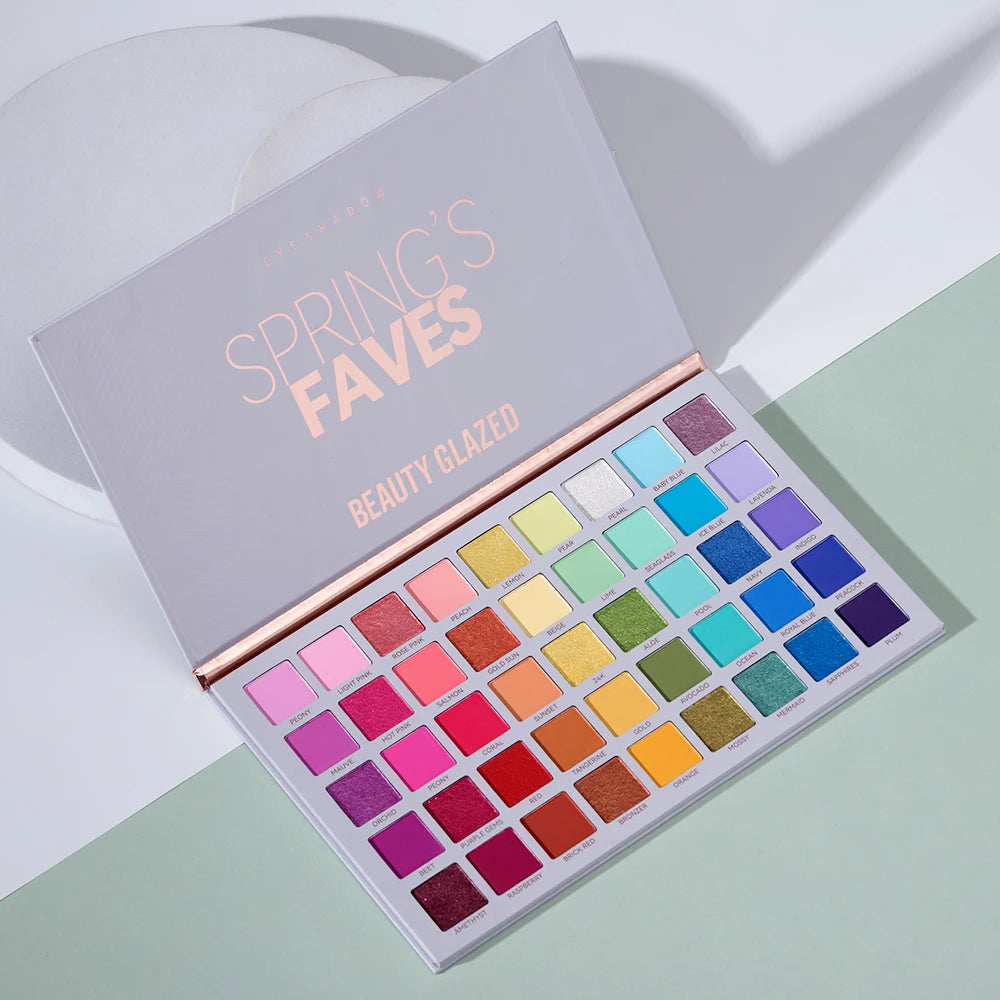 Beauty GlazedSpring's Faves BePerfect Beauty Palette di ombretti impermeabili Evidenziatore luccicante e trucco smaltato per contorno occhi