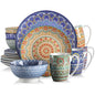 Vancasso 16/32 pezzi piatto ceramico set di stoviglie in porcellana con motivo mandala bohémien con piatto piano, piatto da dessert, ciotola, tazza