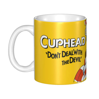 Tazze da caffè personalizzate CupHead e MugMan personaggi dei videogiochi elettronici fai da te tazza da tè al latte in ceramica