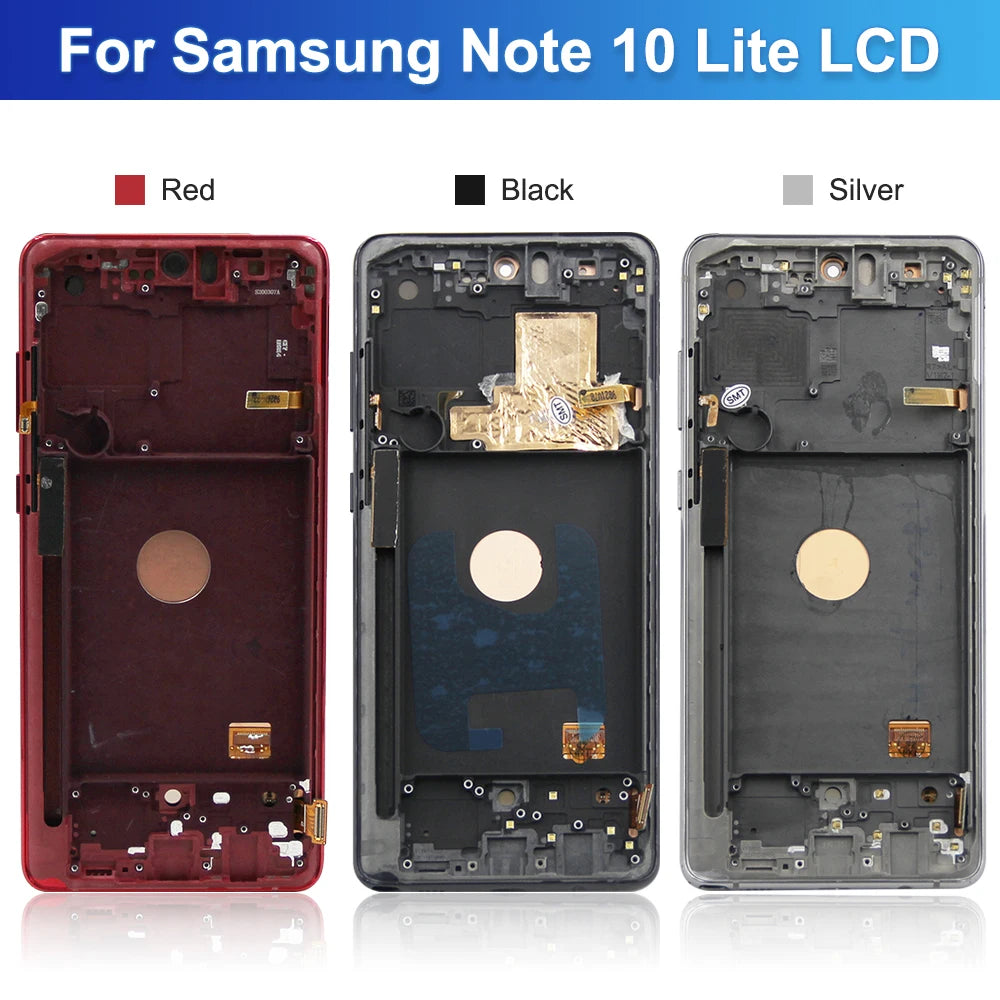 Schermo LCD AMOLED da 6,7 pollici per Samsung Note 10 Lite, gruppo di ricambio per lo schermo touchscreen, compatibile con Samsung Note10 Lite N770 N770F, con cornice.