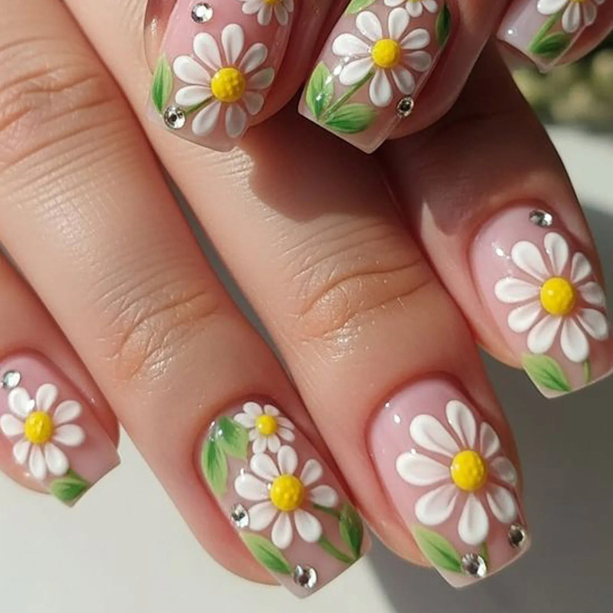 24 pezzi Stampa sulle unghie Design floreale Balletto di media lunghezza Unghie finte Moda Marrone Copertura completa Suggerimenti per manicure Set di unghie finte danneggiabili