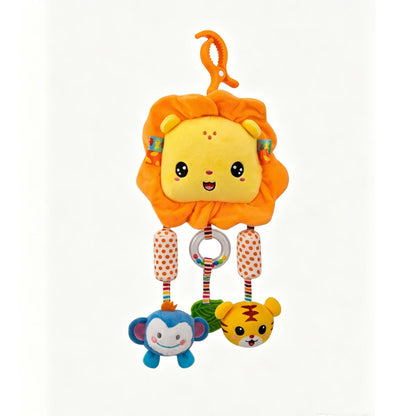 Giocattolo di Peluche per Neonati con Sonaglio e Sottoposto a Pressione per lo Sviluppo Multi-Sensoriale del Bambino 0-12 Mesi, Regalo Perfetto per Neonati per Culla e Seggiolino Auto