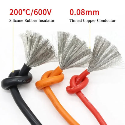 Cavo in silicone morbido da 1/5/10 m 26 24 22 20 18 16 14 12 10 8 6 4 2AWG Batteria per auto Cablaggio automobilistico Cavi elettrici resistenti al calore