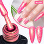 MEET ACROSS 7ml Gelatina Nuda Shimmer Base in gomma Gel Glitter Rosa Viola UV/LED Nail Art Vernis Gel Smalto per manicure Unghie FAI DA TE