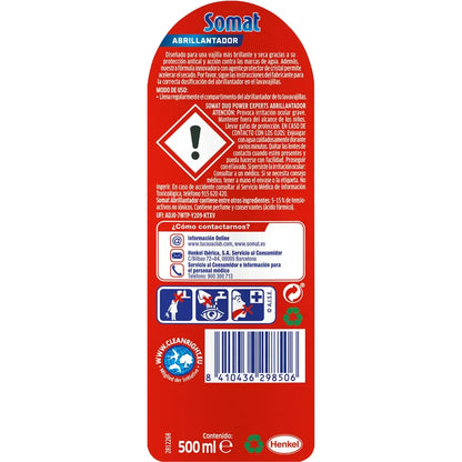Smalto liquido lavastoviglie SOMAT + Asciugatura extra – Confezione da 2x500 ml |   Brillantezza intensa e asciugatura rapida |   Evitare macchie e residui |   Bottiglie con dispenser facile【ROUA】