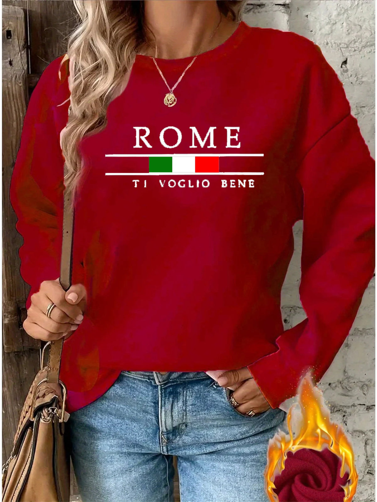Pullover da donna a maniche lunghe con collo rotondo stampato, comodo e caldo, moda casual autunno e inverno