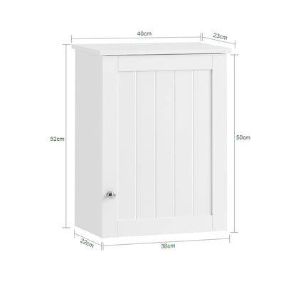 SoBuy BZR19-W Armadio sospeso con anta Armadietto da parete Bagno Armadio sospeso Armadio da cucina Armadio medicinale Mobili da bagno BHT Circa: 40x52x23 cm