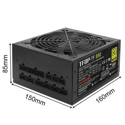 Alimentatore oro 850w 80 Plus 110V/220V Sorgente PC PFC attivo modulare completa per alimentatore per computer da gioco Alimentatore video