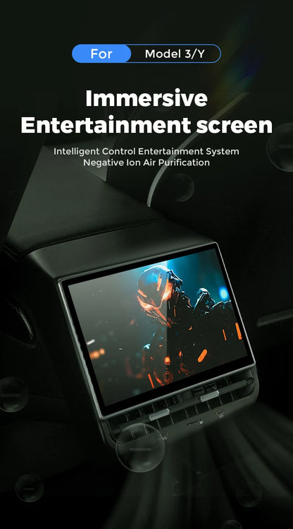 Mekede Sistema Multimediale di Intrattenimento Android da 8,66 Pollici 4GB 64GB con Controllo Touch per Tesla Model 3/Y, Regolazione Sedile, Controllo Climatizzatore, Supporto YouTube Netflix 4G LTE WiFi, Lettore Video Multim