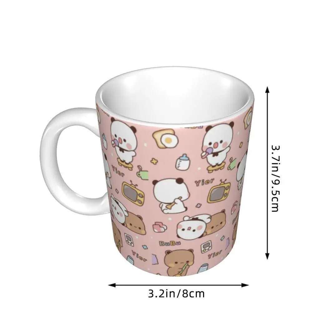 Tazze personalizzate per coppia Bubu Dudu Panda e Brownie Bear Tazza da caffè per tè al latte in ceramica fai-da-te