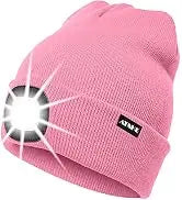 Cappello Illuminato Berretto,USB Ricaricabile Cappello da Corsa 4 LED Impermeabile Luce Invernale Calda Lampada Frontale Regali per Uomo e Donna