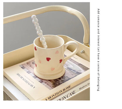 Set di stoviglie in ceramica a forma di cuore, piatto piano, insalatiera di riso, tazza da caffè, amore giapponese, regalo caldo per San Valentino
