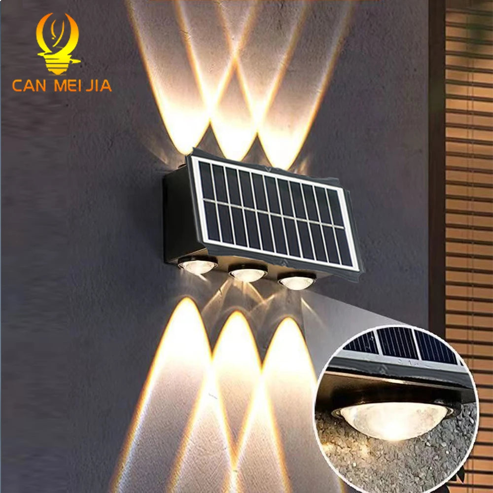 3 pezzi/1 pezzo Lampada da parete solare per cortile, strada, impermeabile, lampada da giardino esterna, decorazione solare per la casa, illuminazione da parete a LED per esterni
