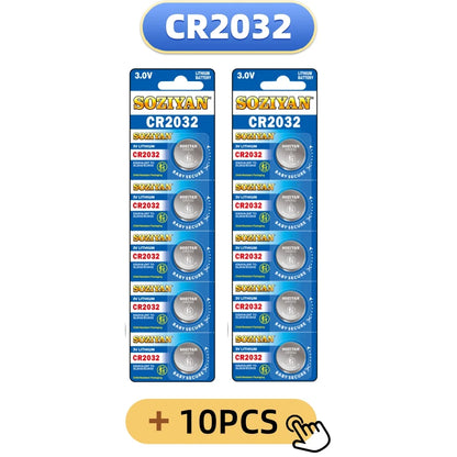5-60 pezzi, batteria a bottone CR2032, batteria al litio 3V per orologi, giocattoli, calcolatrici, telecomandi per auto, batteria a forma di moneta.