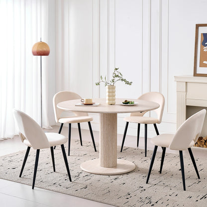 Tavolo da pranzo rotondo in stile nordico, tavolo da pranzo moderno per cucina domestica in legno massello, adatto per 4-6 persone, diametro 115 cm