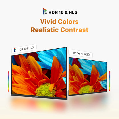 Coocaa Smart TV QLED da 32" – Google Cast integrato, 60Hz, HDR10 e HLG, Dolby Audio, Qyocare 5.0 Anti Luce Blu, senza sfarfallio, 2 porte HDMI e 2 porte USB, luminosità di 200 cd/m²