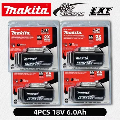 Batteria per utensili Makita 18V 100% originale, 6.0Ah, potenza stabile, per utensili elettrici della serie Makita 18V LXT, sostituisce la batteria originale.