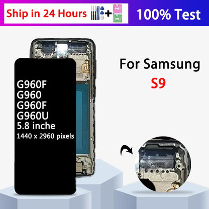 Nuova qualità TFT per Samsung S9 LCD G960 G960F G960N G9600 G Display Touch Screen Digitizer S9 Display con sostituzione del telaio