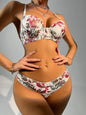 Set intimo da donna più venduto Reggiseno e slip 2 pezzi Stampa carina Fiori Shapewear Sezione sottile Lingerie Confortevole A2134