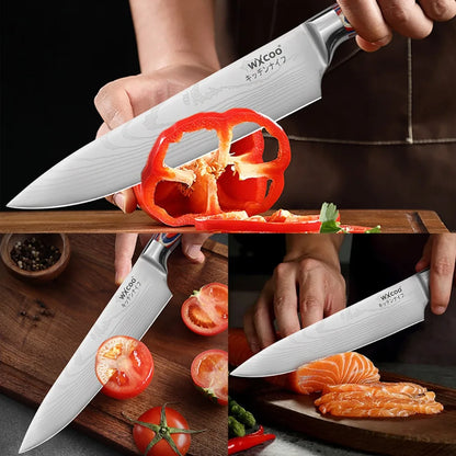 Set di 12/20 coltelli da chef in acciaio inox per pane, frutta e disossamento, leggeri e facili da usare, ideali come regalo per le festività per uomini.