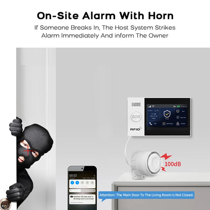 Sistema di allarme domestico wireless PGST, compatibile con Tuya, 4G/2G GSM WiFi, 433MHz, controllo da app, funziona con Alexa