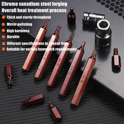 40 pezzi Torx Star Spline Set di punte a esagono incassato Kit di strumenti Cacciavite di precisione Bit Attrezzatura per garage Strumenti di riparazione professionali per auto