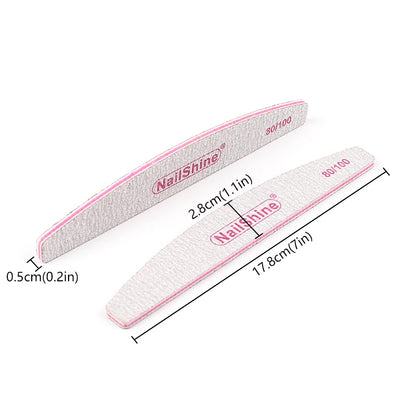 50 pz Lima per unghie in acrilico Forte carta vetrata Blocco tampone per unghie per manicure Lime a ongle 80/100/150/180/240/320 Lime per barche lavabili