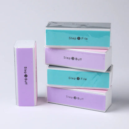 4 blocchi abrasivi per unghie in spugna, colorati, per levigare, lucidare e limare le unghie. Strumento professionale per manicure, con 4 facce, modello 2028.