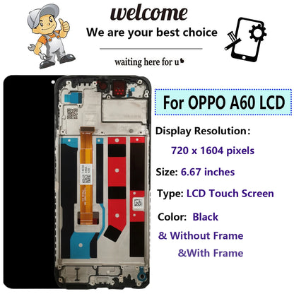 6.67 "Display LCD Per Oppo A60 4G CPH2631 A60 5G CPH2683 CPH2693 LCD Touch Screen Digitizer Pannello di Montaggio di Ricambio