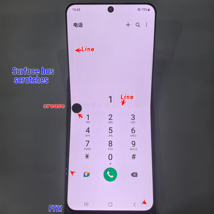 Display LCD Super AMOLED da 6.7'' 100% Testato per Samsung Z Flip 4 SM-F7210 F721 F721W F721U, Schermo Touch Sostitutivo Con Difetti