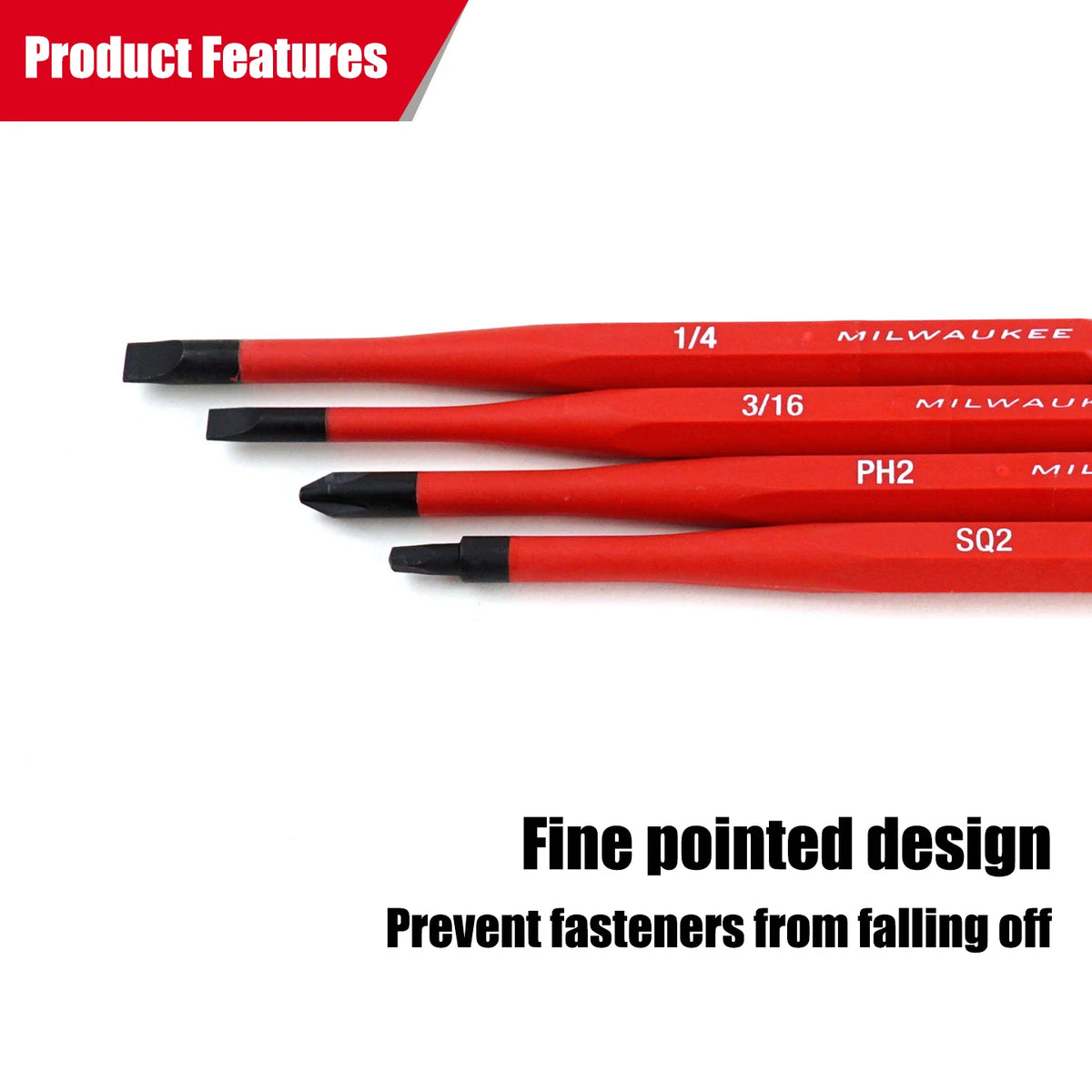 Milwaukee Set Cacciaviti Isolati 4-in-1 1000V con Punte Sottili Intercambiabili, Set Cacciaviti Multiuso, Utensile Manuale 48-22-2216