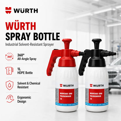 Spray Resistente agli Agenti Chimici Wurth, Flacone con Ugello Regolabile, Spruzzatore a Pressione per Pulizia Auto, Sgrassatore per Uso in Officina