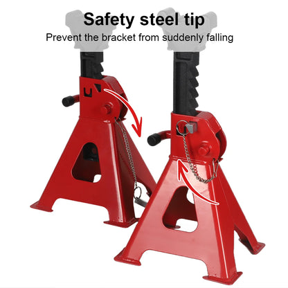 2 pezzi Supporto per Assale 3T per Carichi Pesanti in Acciaio Regolabile con Perno di Bloccaggio, Kit di Sicurezza per Riparazione Pneumatici, Strumenti per Manutenzione Auto