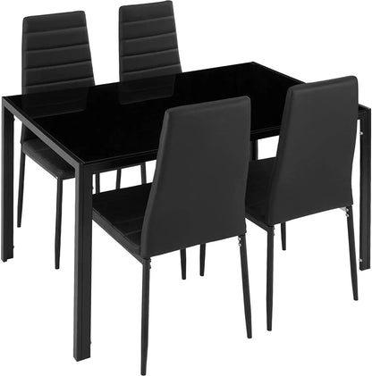 Set di 4 sedie per sala da pranzo, per soggiorno, cucina, sala da pranzo, sedie da cucina imbottite, pelle PU, con gambe in metallo