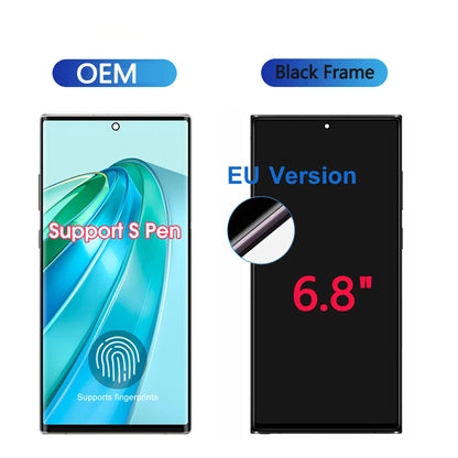 Display LCD Super AMOLED da 6,8 Pollici per Samsung Galaxy S23 Ultra S918, Schermo Touch con Digitalizzatore, Supporto per Impronte Digitali e S-Pen