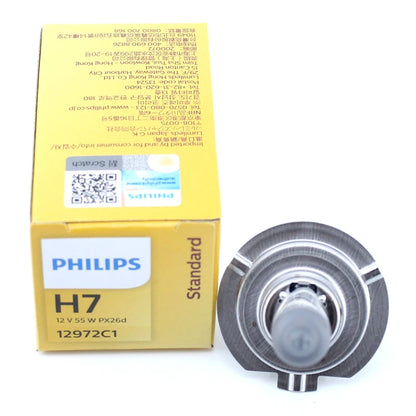 Philips 10 Lampade Vision H7 12V 55W PX26d, Faro Alogeno Originale per Auto 3200K, Lampadina Standard di Ricambio Genuina 12972C1