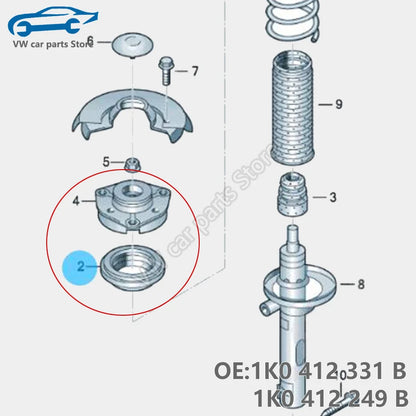 1K0412331 Front Suspension Upper Strut Mount Bearing For VW Golf MK5 MK6 Touran Passat B7 CC Tiguan Jetta Sciricco 1K0 412 249 B