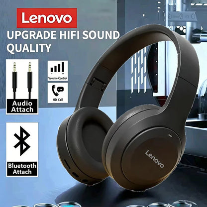 Auricolari Bluetooth wireless Lenovo Cuffie wireless pieghevoli per computer Cuffie da gioco con audio stereo Android e iOS
