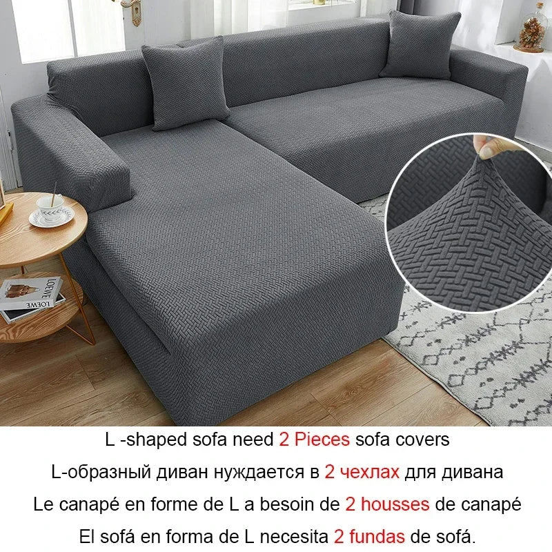 Copridivano ad angolo a forma di L in tessuto jacquard scozzese Copridivano elasticizzato Copridivano moderno per la casa Divano Chaise Lounge per soggiorno