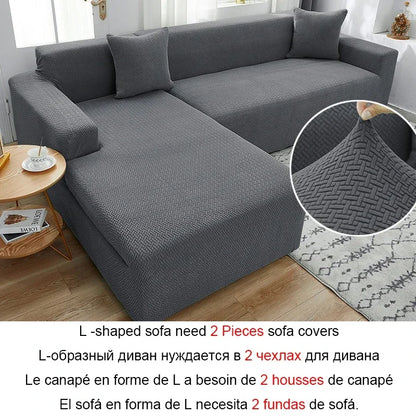 Copridivano ad angolo a forma di L in tessuto jacquard scozzese Copridivano elasticizzato Copridivano moderno per la casa Divano Chaise Lounge per soggiorno