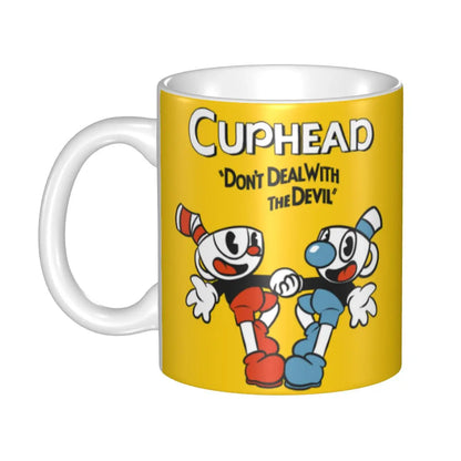 Tazze da caffè personalizzate CupHead e MugMan personaggi dei videogiochi elettronici fai da te tazza da tè al latte in ceramica
