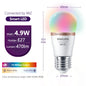 Philips WiZ 4.9W E27 P45 Wi-Fi e Bluetooth LED Smart Mini Ball Lampadina 220-240V 16 milioni di luci a colori smerigliate dimmerabili