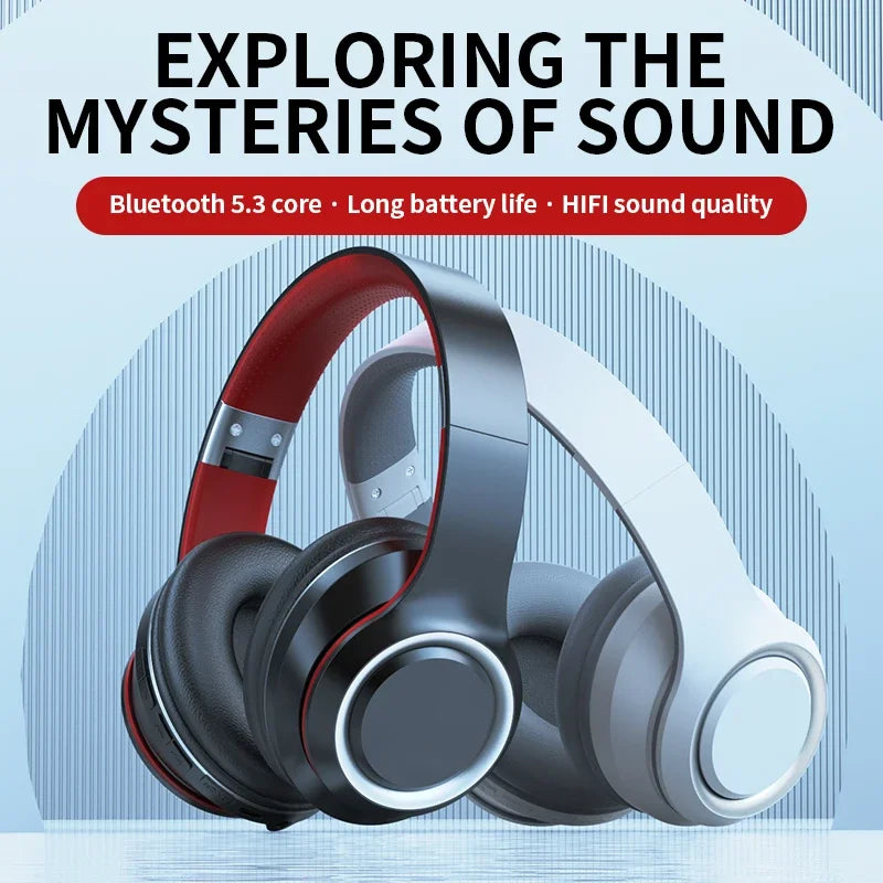 Nuovissime Cuffie Wireless Shoumi, Auricolari Bluetooth, Grandi Caschi con Microfono, Supporto per Scheda TF, Riproduzione Mp3 e Schermo Display